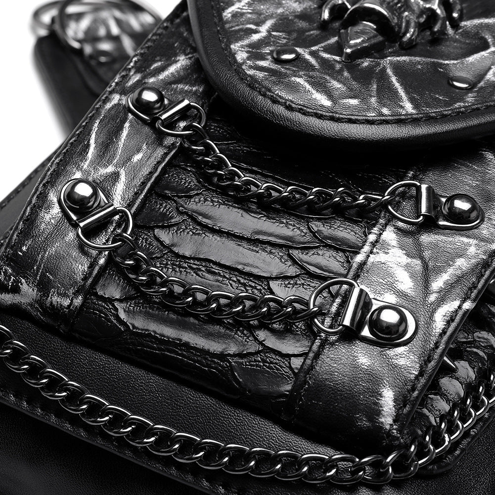 Steampunk Skull Chain Biker Bag