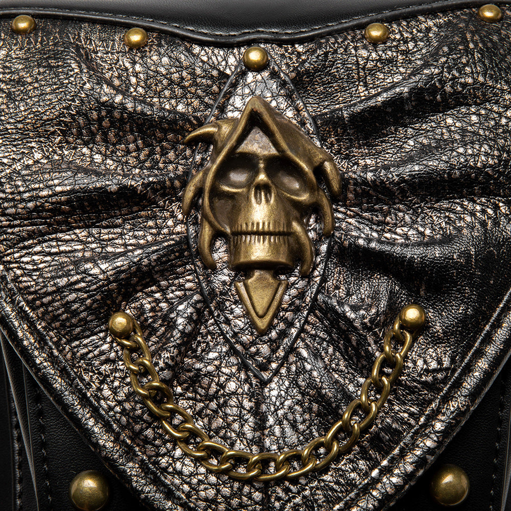 Skull Chain Biker Bag Women's Shoulder Crossbody Bag