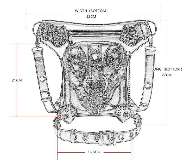 Punk Chain Outdoor Skull Biker Bag