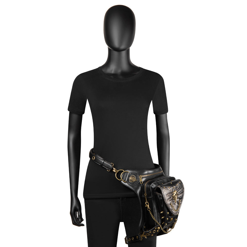 Skull Chain Biker Bag Women's Shoulder Crossbody Bag