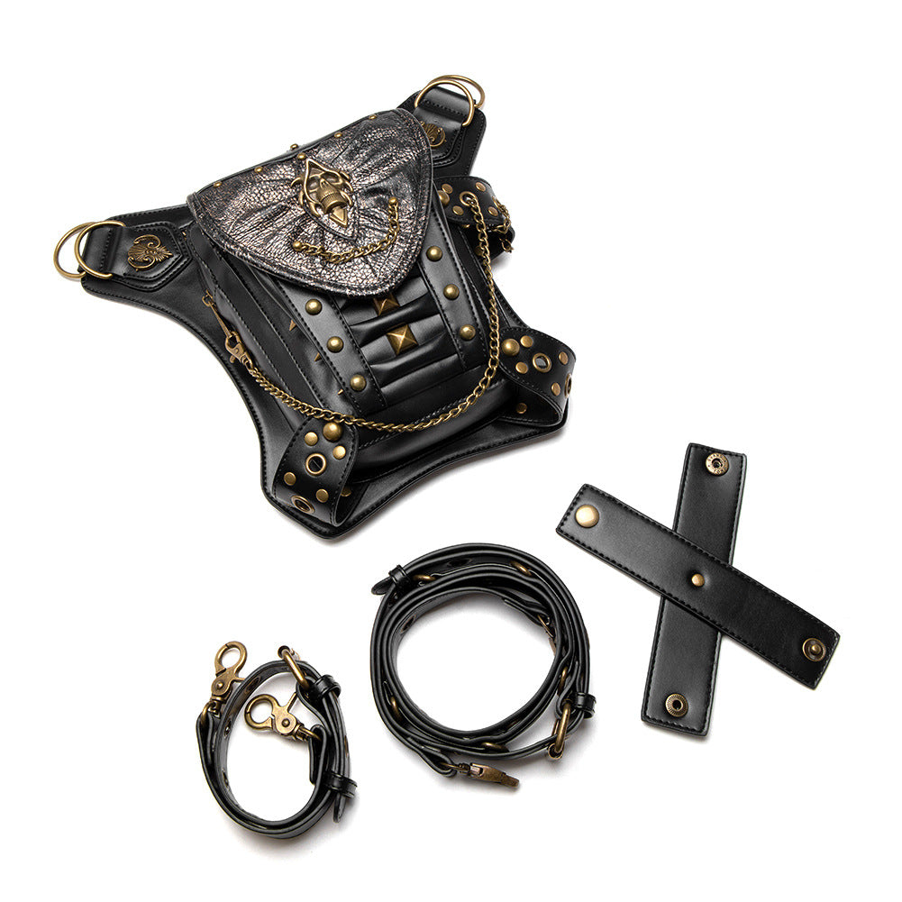 Skull Chain Biker Bag Women's Shoulder Crossbody Bag