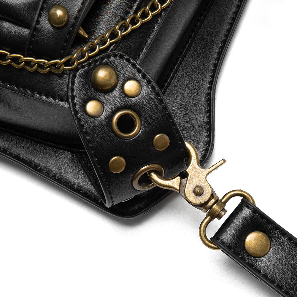 Skull Chain Biker Bag Women's Shoulder Crossbody Bag