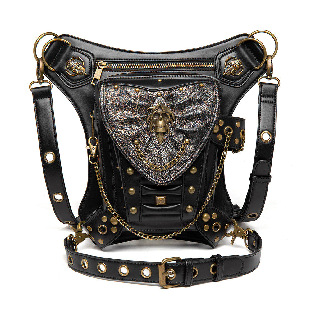 Skull Chain Biker Bag Women's Shoulder Crossbody Bag