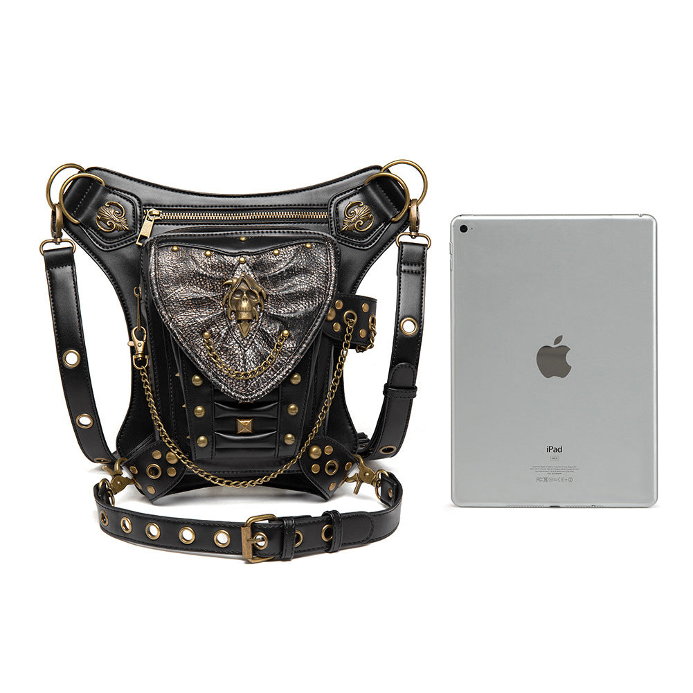 Skull Chain Biker Bag Women's Shoulder Crossbody Bag