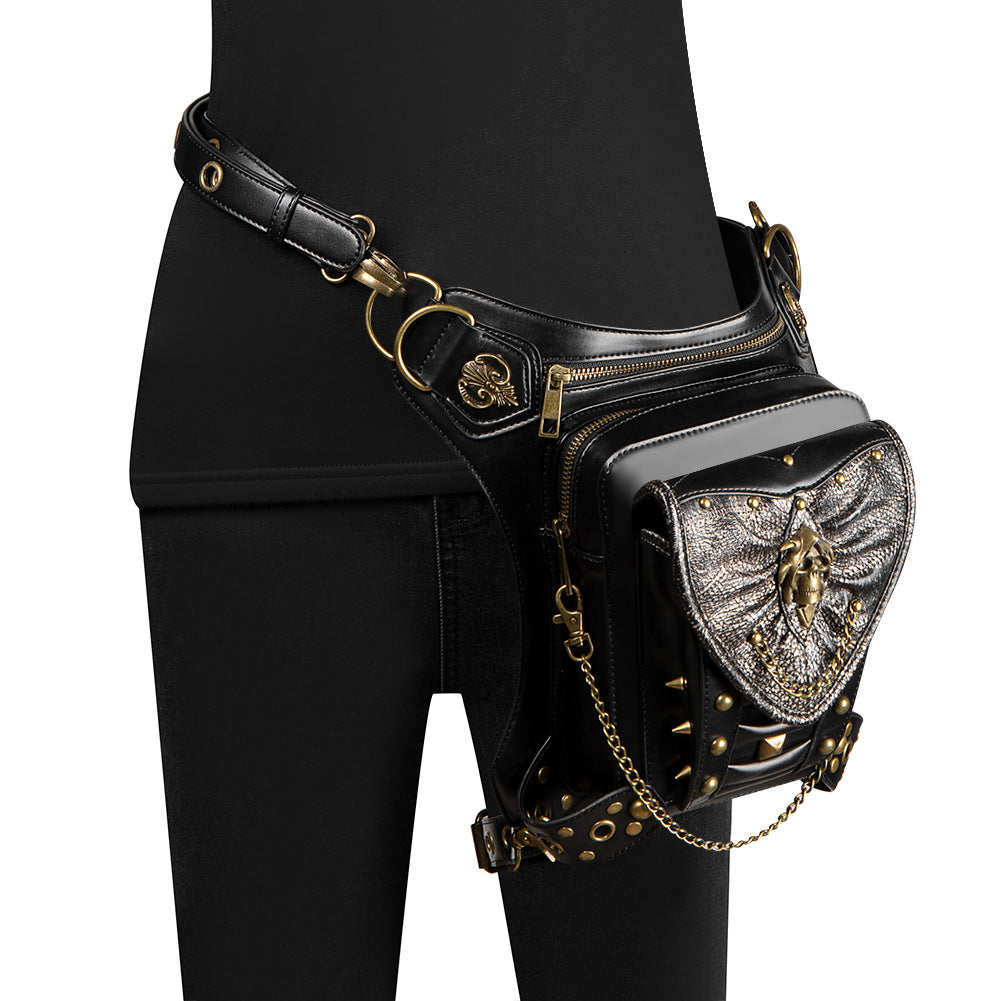 Skull Chain Biker Bag Women's Shoulder Crossbody Bag