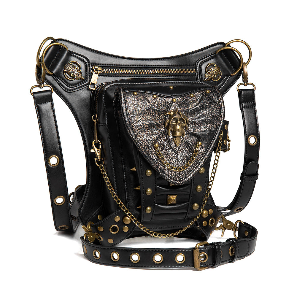 Skull Chain Biker Bag Women's Shoulder Crossbody Bag