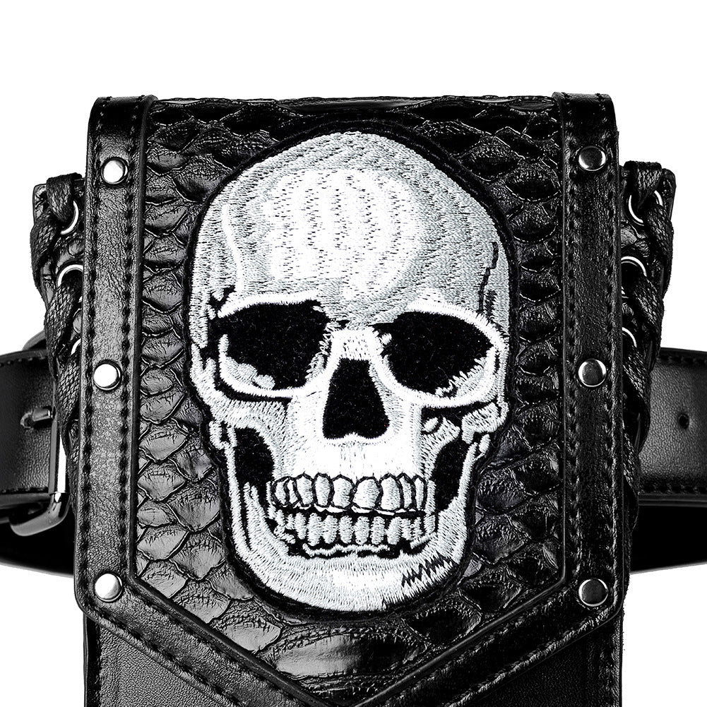 Ladies Shoulder Crossbody Bag Outdoor Skull Biker Bag Cell Phone Bag
