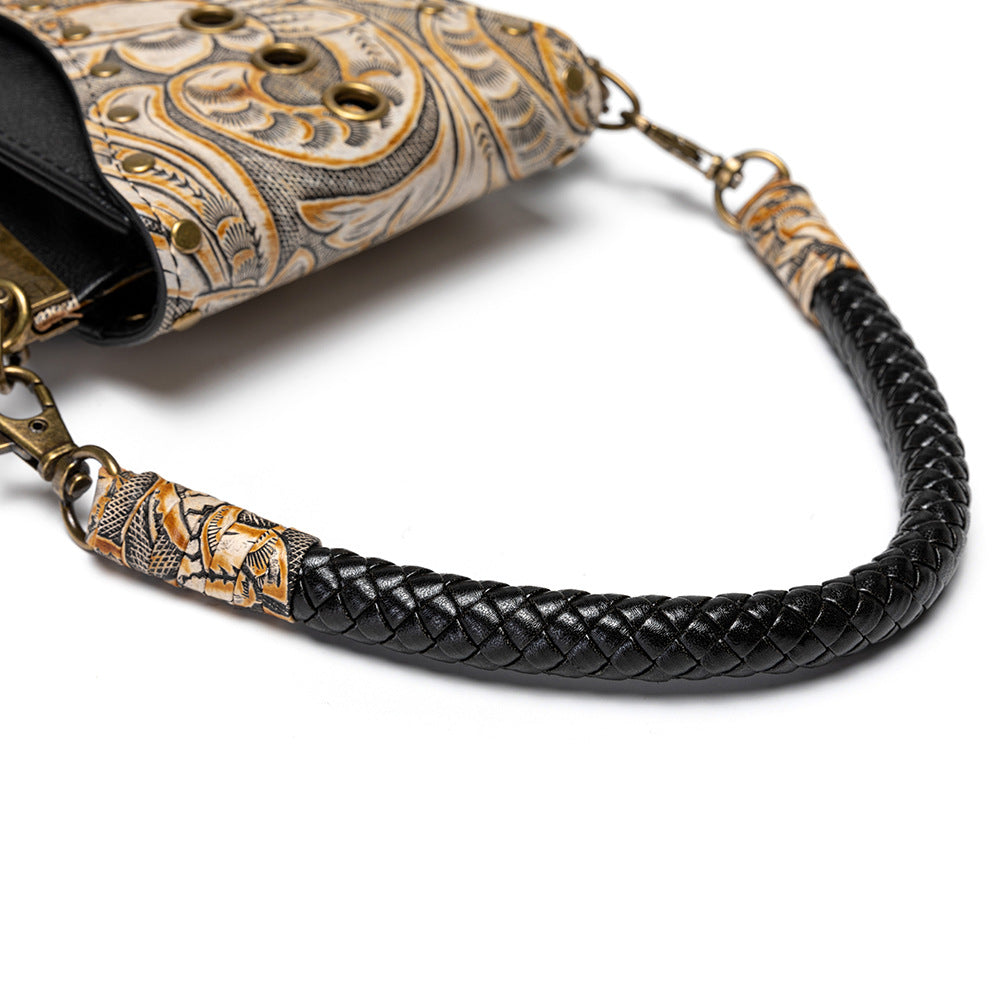 Retro Handbag Women Rivet Cell Phone Waist Bag