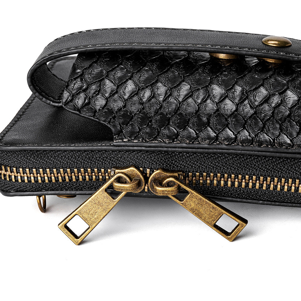 Snake print small square bag lipstick bag