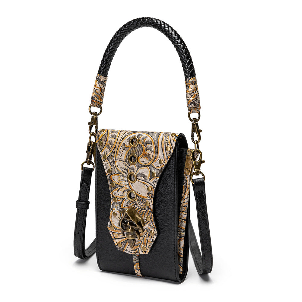Retro Handbag Women Rivet Cell Phone Waist Bag