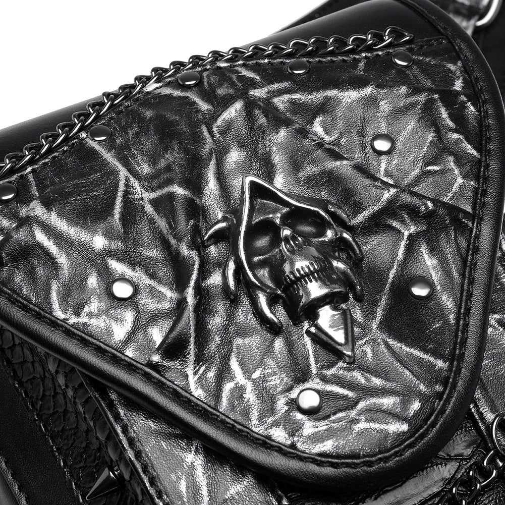 Steampunk Skull Chain Biker Bag