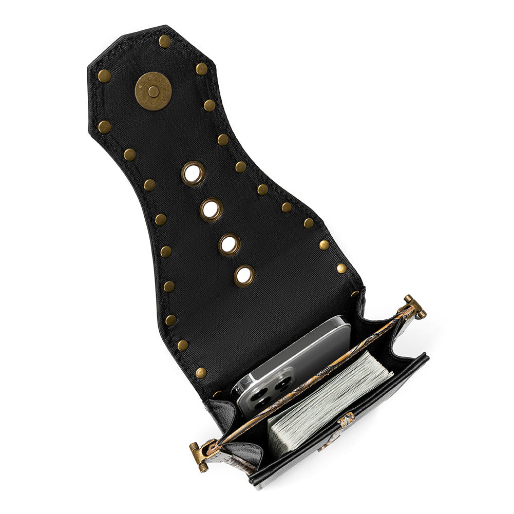 Retro Handbag Women Rivet Cell Phone Waist Bag