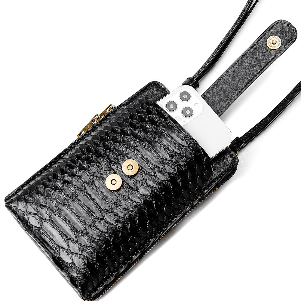 Snake print small square bag lipstick bag