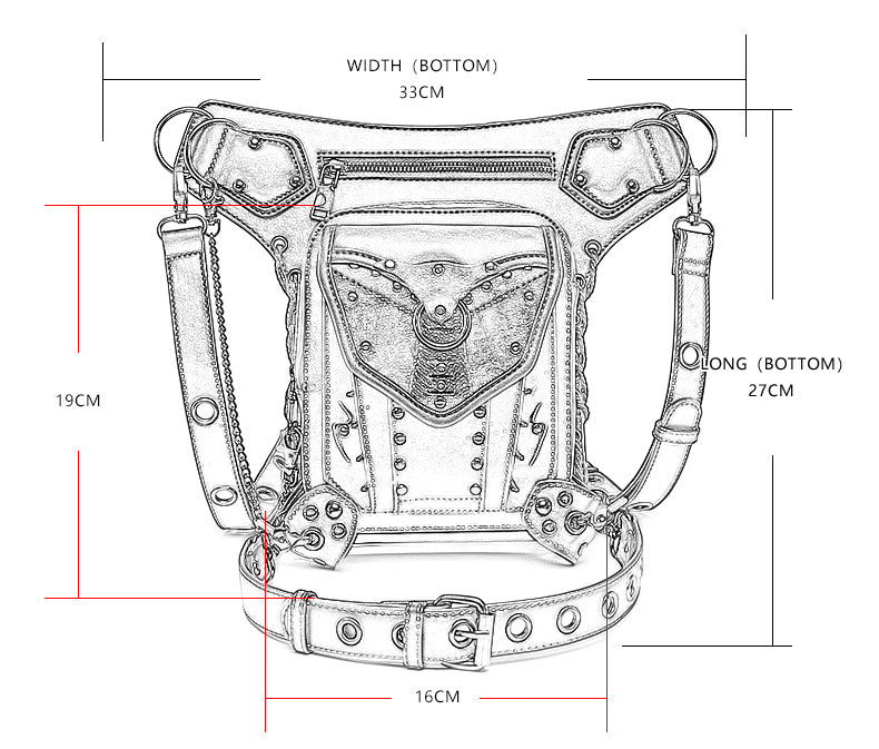 Steampunk Chain Bag Biker Waist Bag