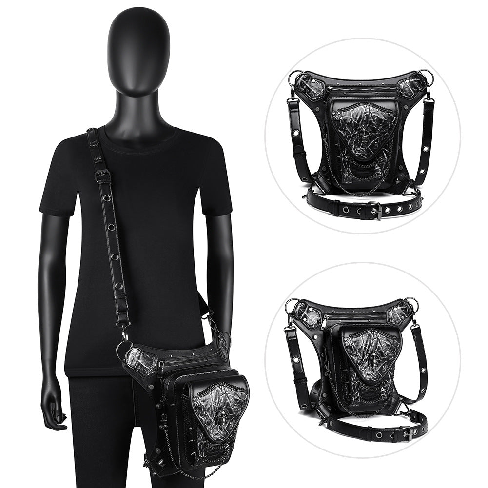 Steampunk Skull Chain Biker Bag