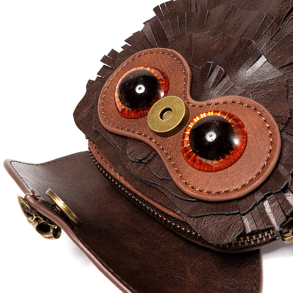 Mid-century Steampunk Owl MINI Crossbody Bag