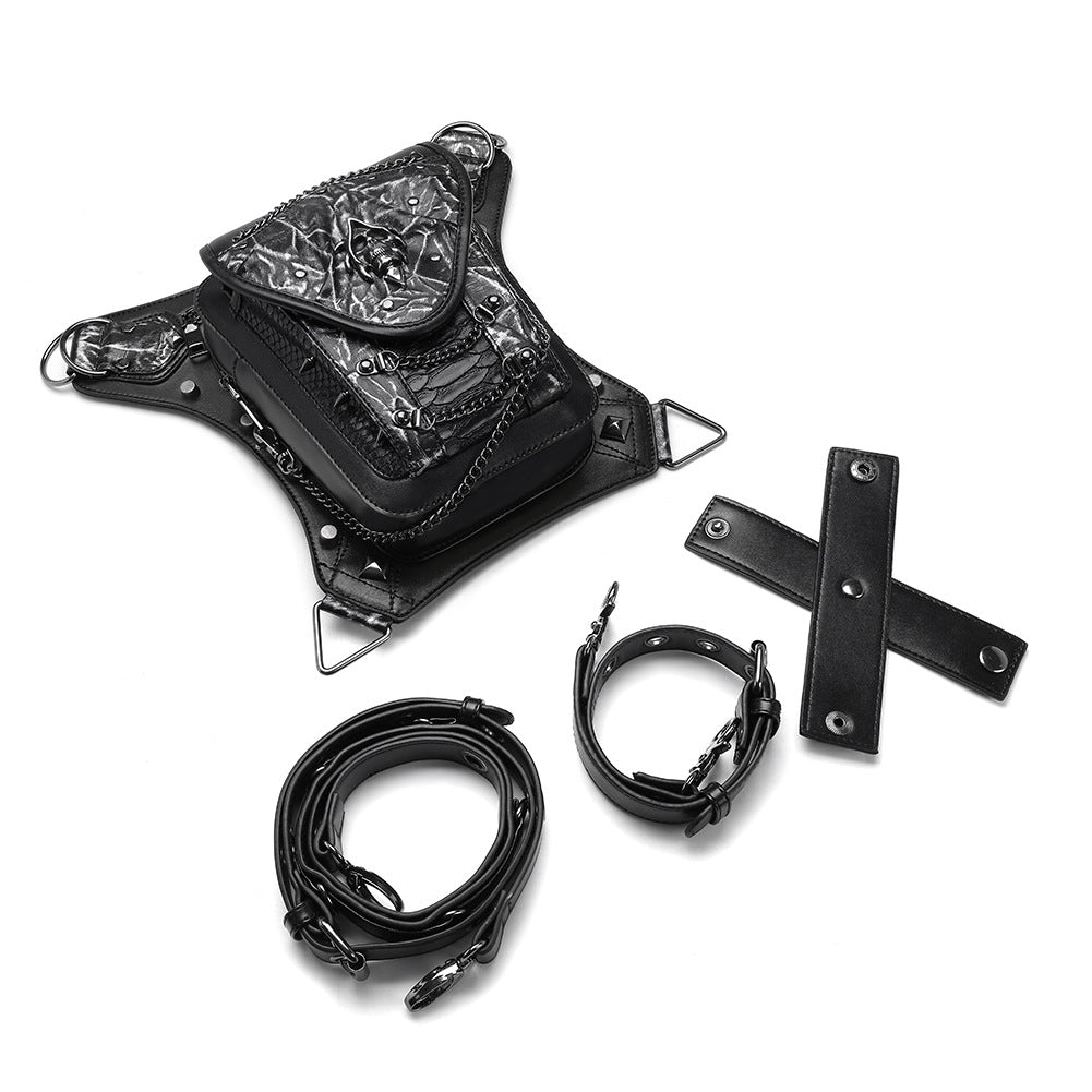 Steampunk Skull Chain Biker Bag