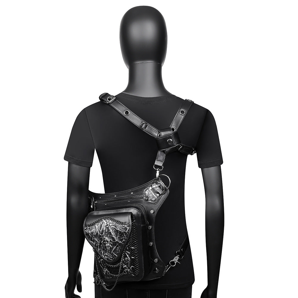 Steampunk Skull Chain Biker Bag