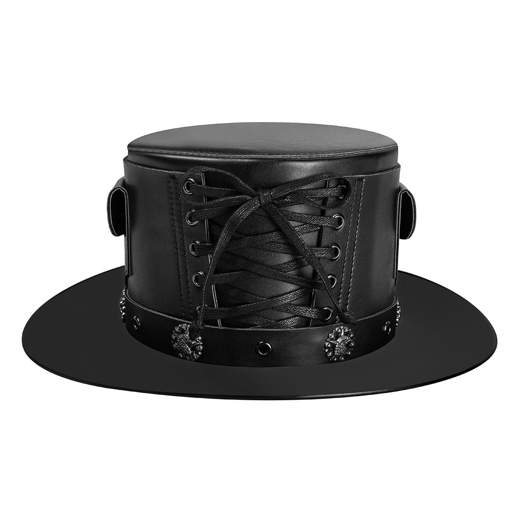 Punk Unisex Gentleman PU Bowler Hat for Women