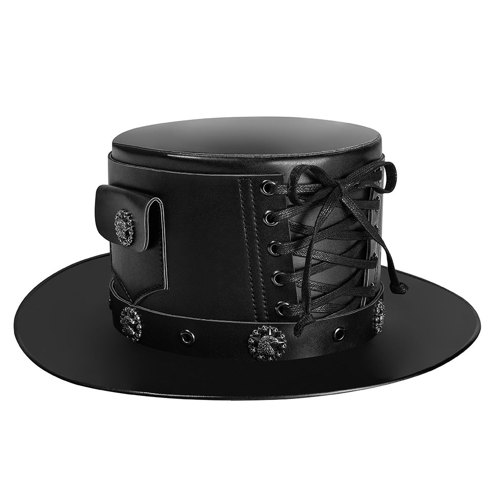 Punk Unisex Gentleman PU Bowler Hat for Women