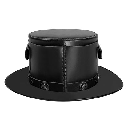 Punk Unisex Gentleman PU Bowler Hat for Women