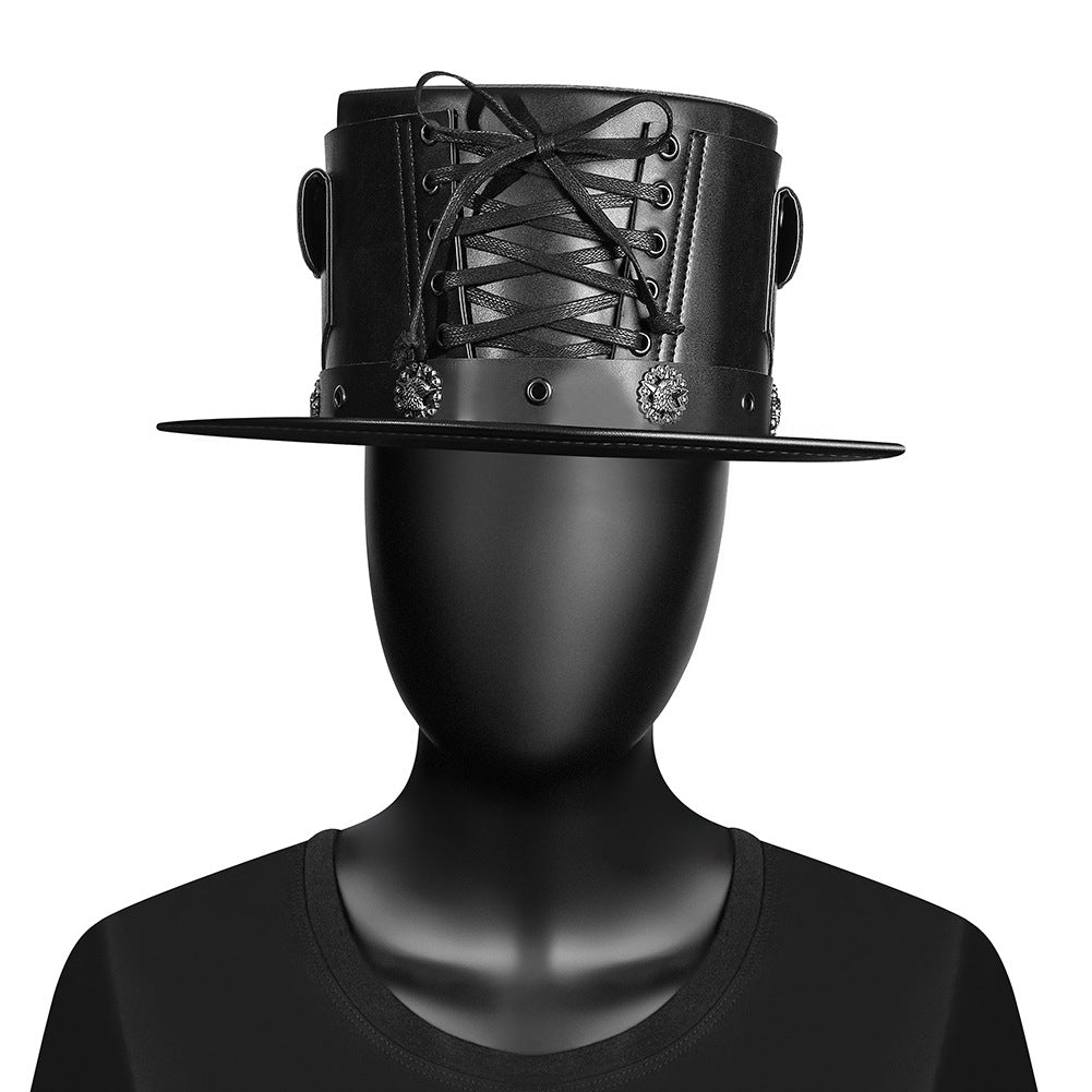 Punk Unisex Gentleman PU Bowler Hat for Women