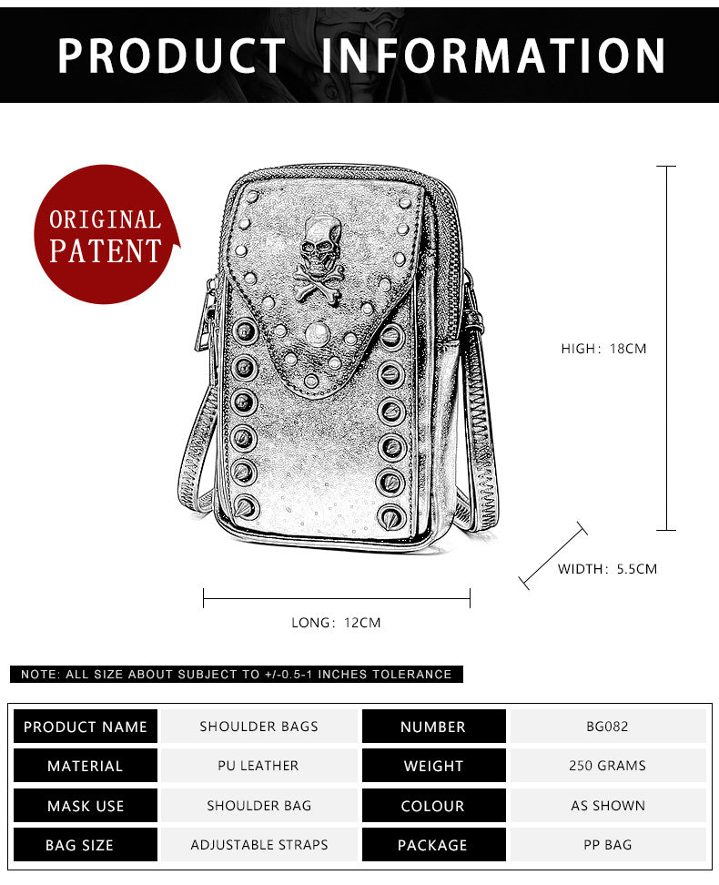 Skull Rivet Outdoor Cell Phone Bag