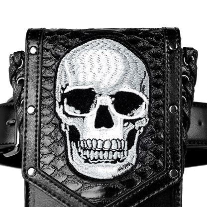 Ladies Shoulder Crossbody Bag Outdoor Skull Biker Bag Cell Phone Bag