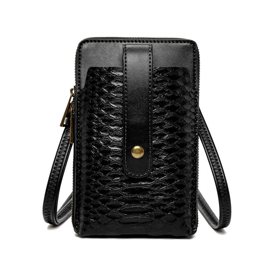 Snake print small square bag lipstick bag