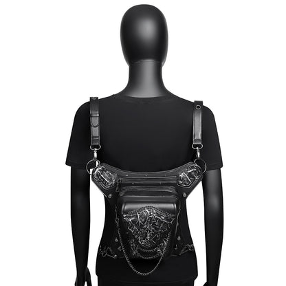 Steampunk Skull Chain Biker Bag