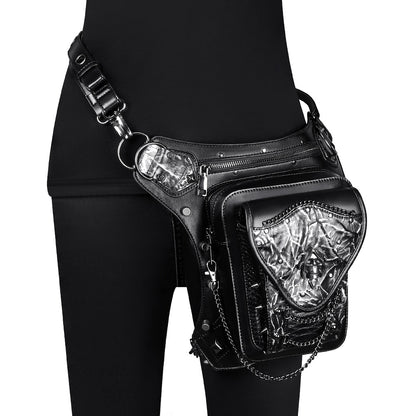 Steampunk Skull Chain Biker Bag