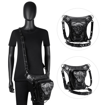 Steampunk Skull Chain Biker Bag