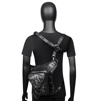 Steampunk Skull Chain Biker Bag